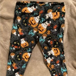 LuLaRoe Tall & Curvy Pumpkin, Black Cat, White Cat, and Witches Hat Leggings